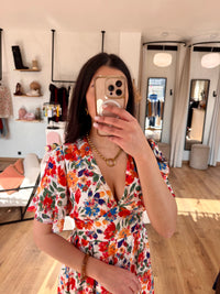 Robe fleurie orange - Lola