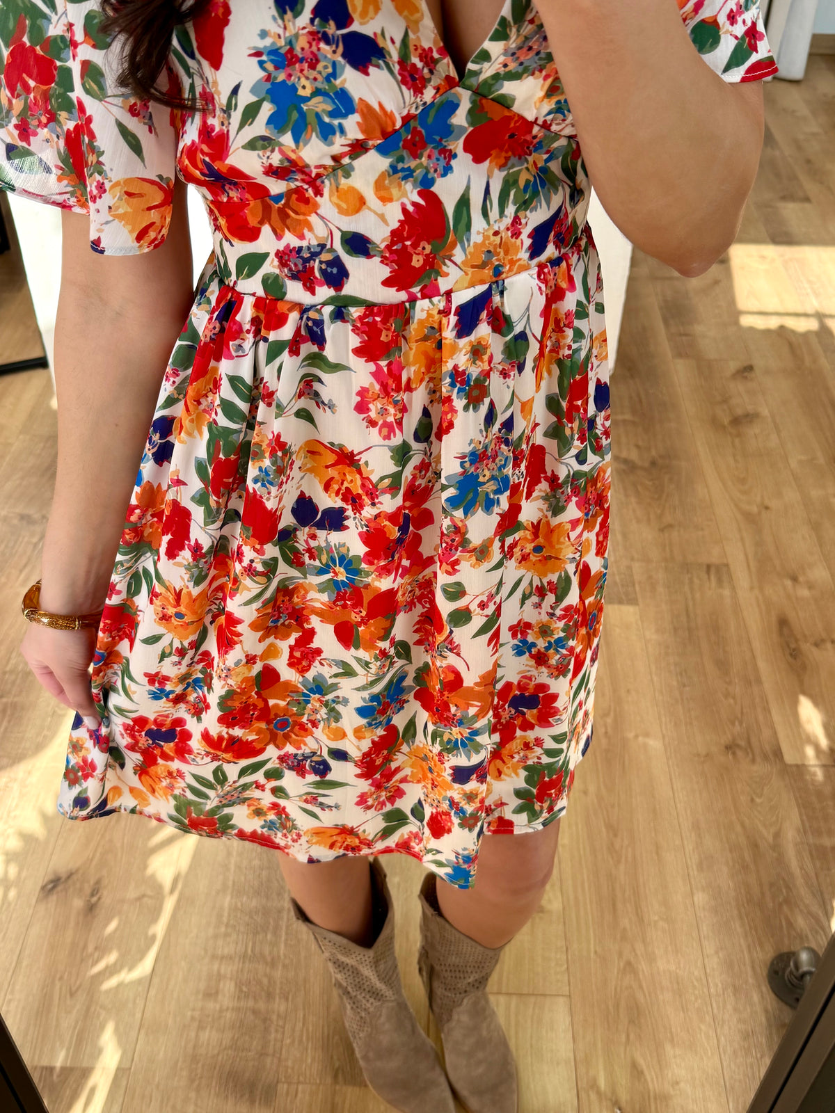 Robe fleurie orange - Lola