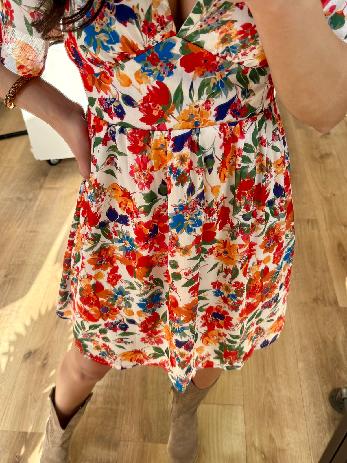 Robe fleurie orange - Lola