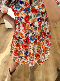 Robe fleurie orange - Lola