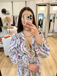 Robe motifs beige - Monas