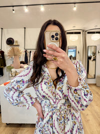 Robe motifs beige - Monas