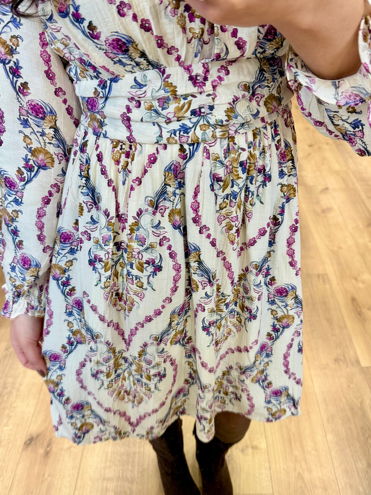 Robe motifs beige - Monas