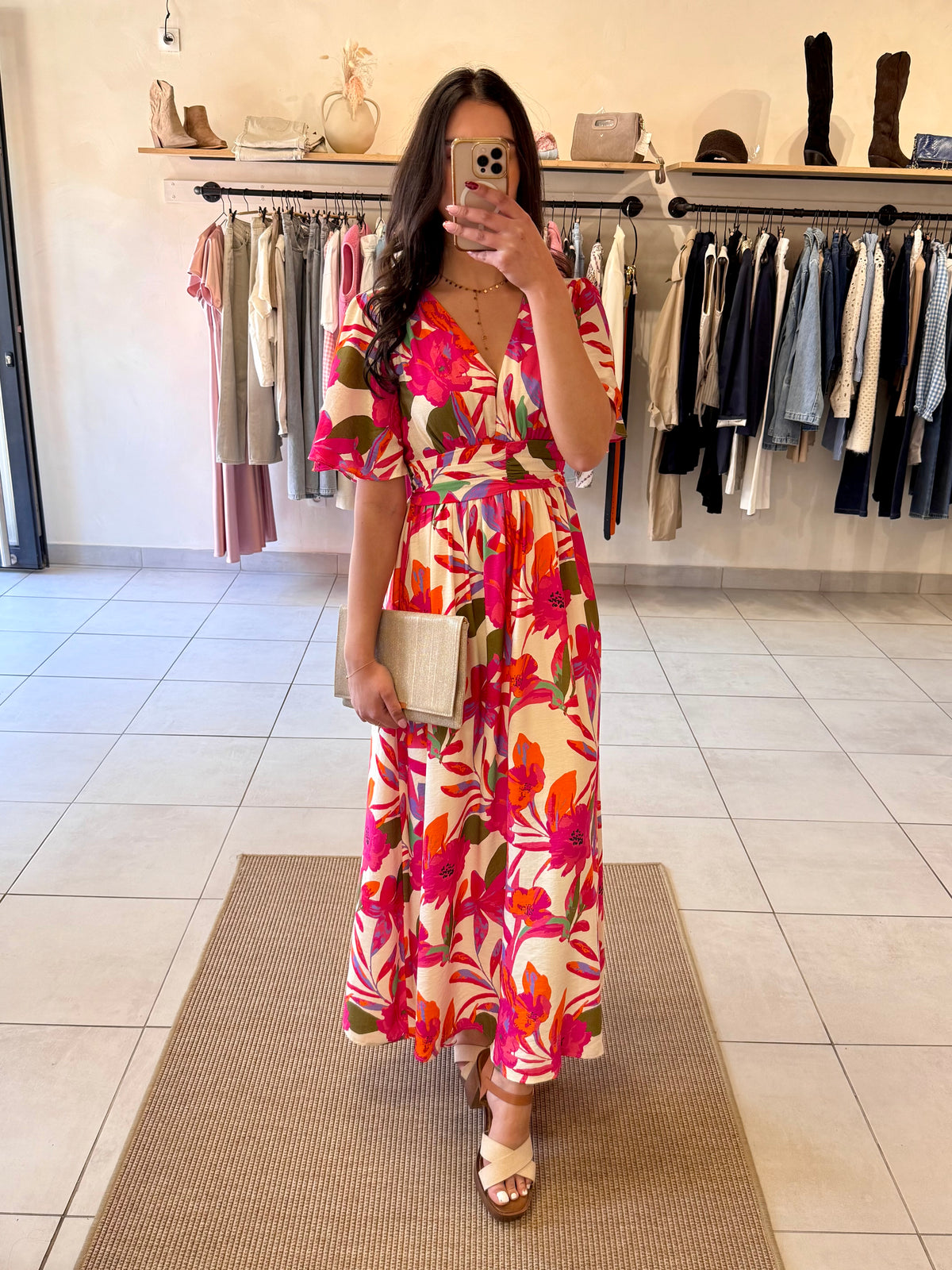 Robe motifs fushia-Tulia
