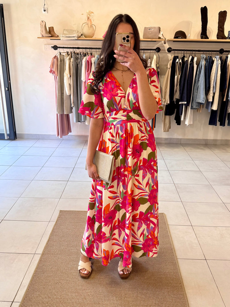 Robe motifs fushia-Tulia