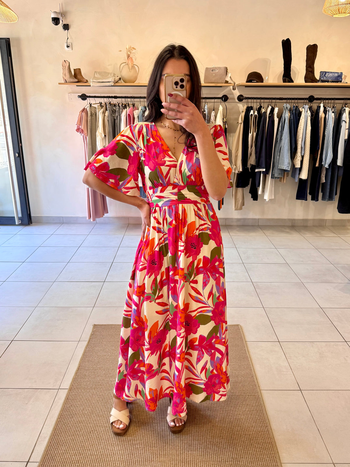 Robe motifs fushia-Tulia