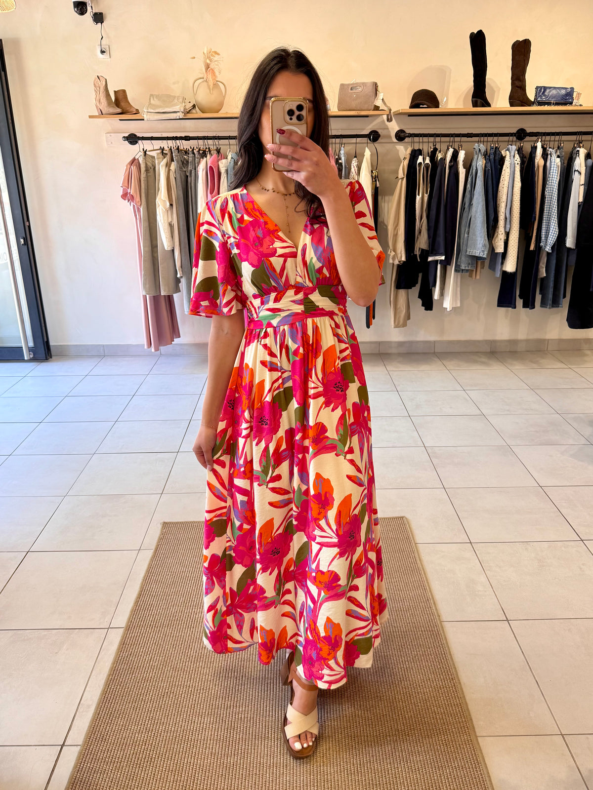 Robe motifs fushia-Tulia
