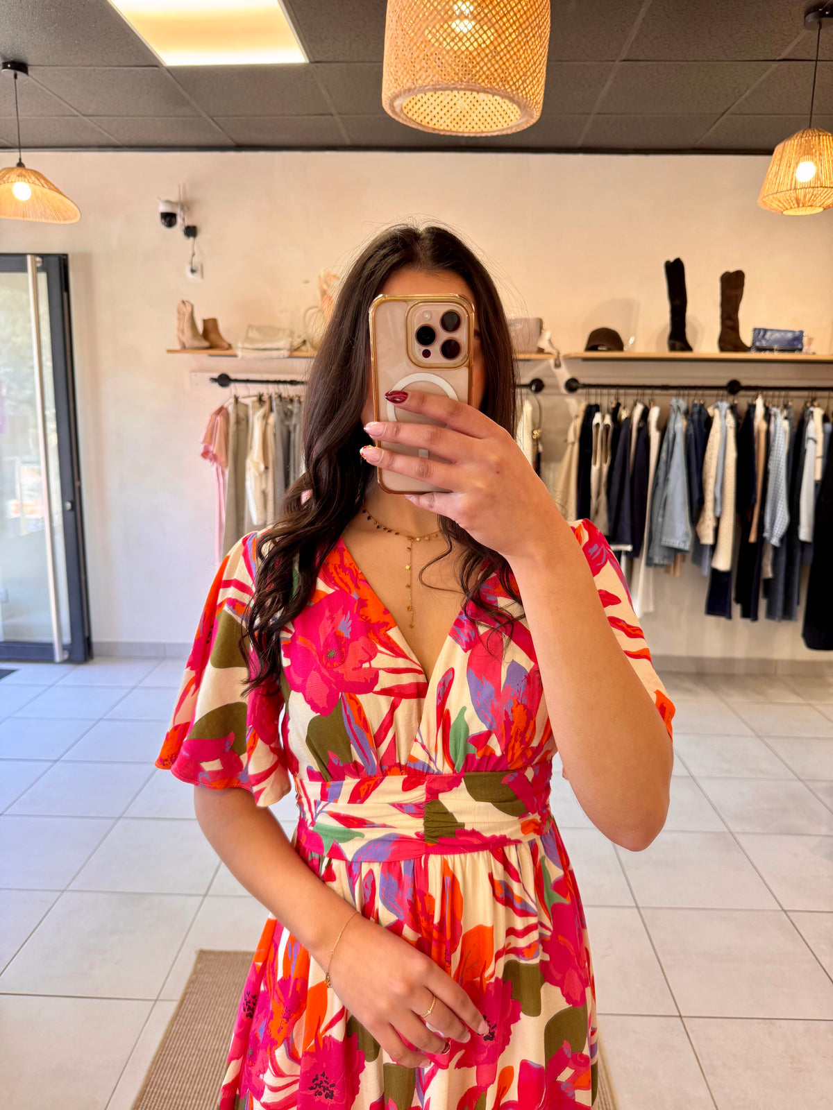 Robe motifs fushia-Tulia