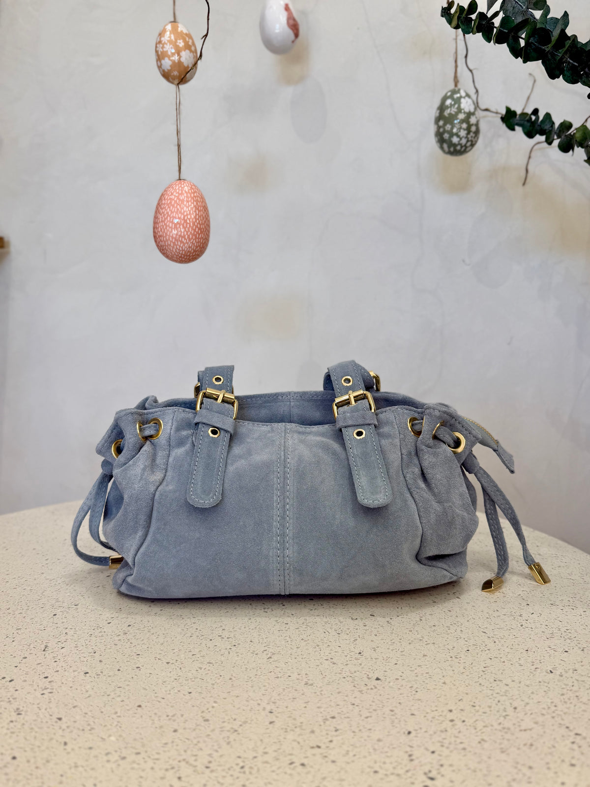 Sac en croûte de cuir - bleu