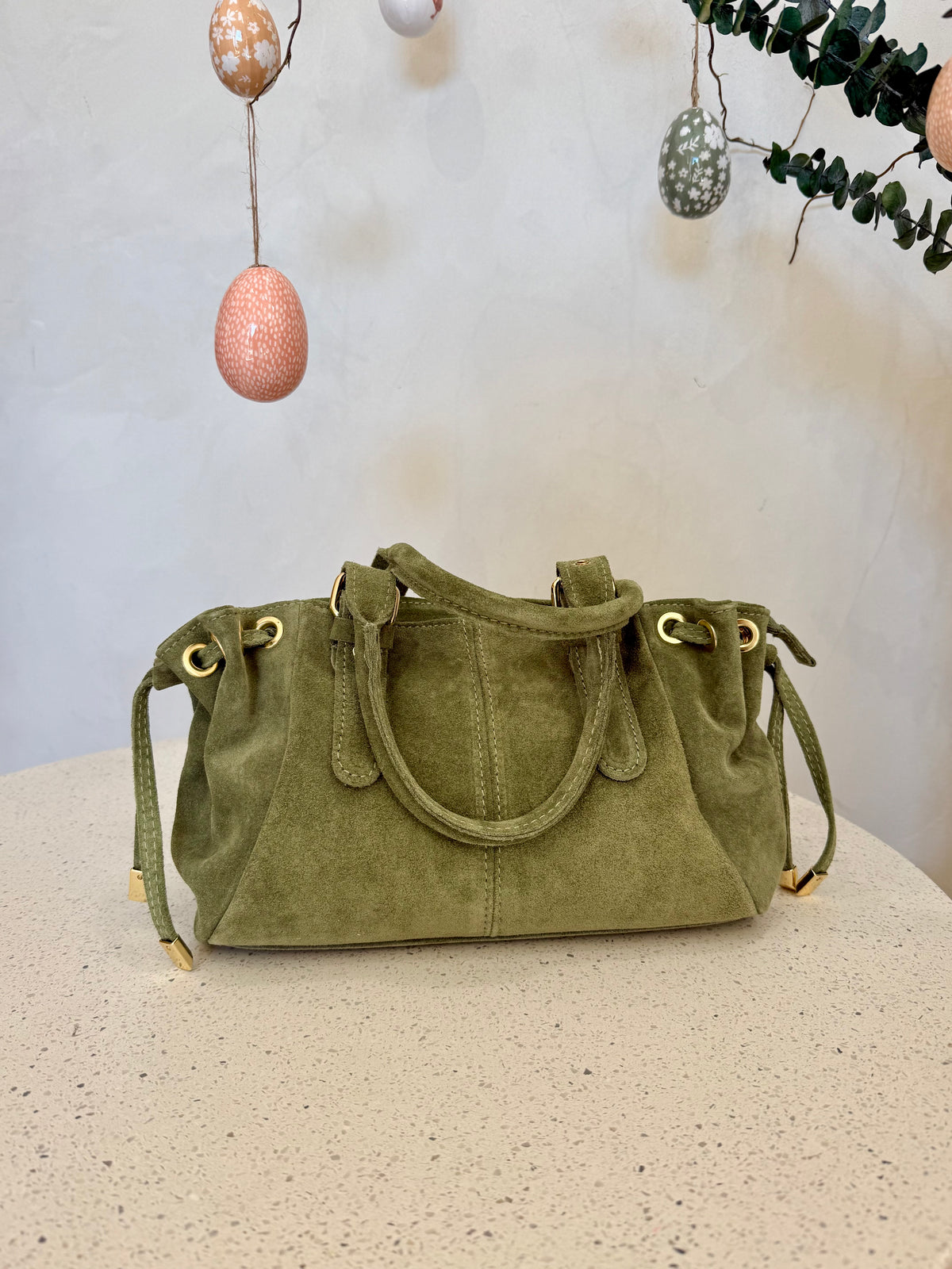 Sac en croûte de cuir - vert sauge