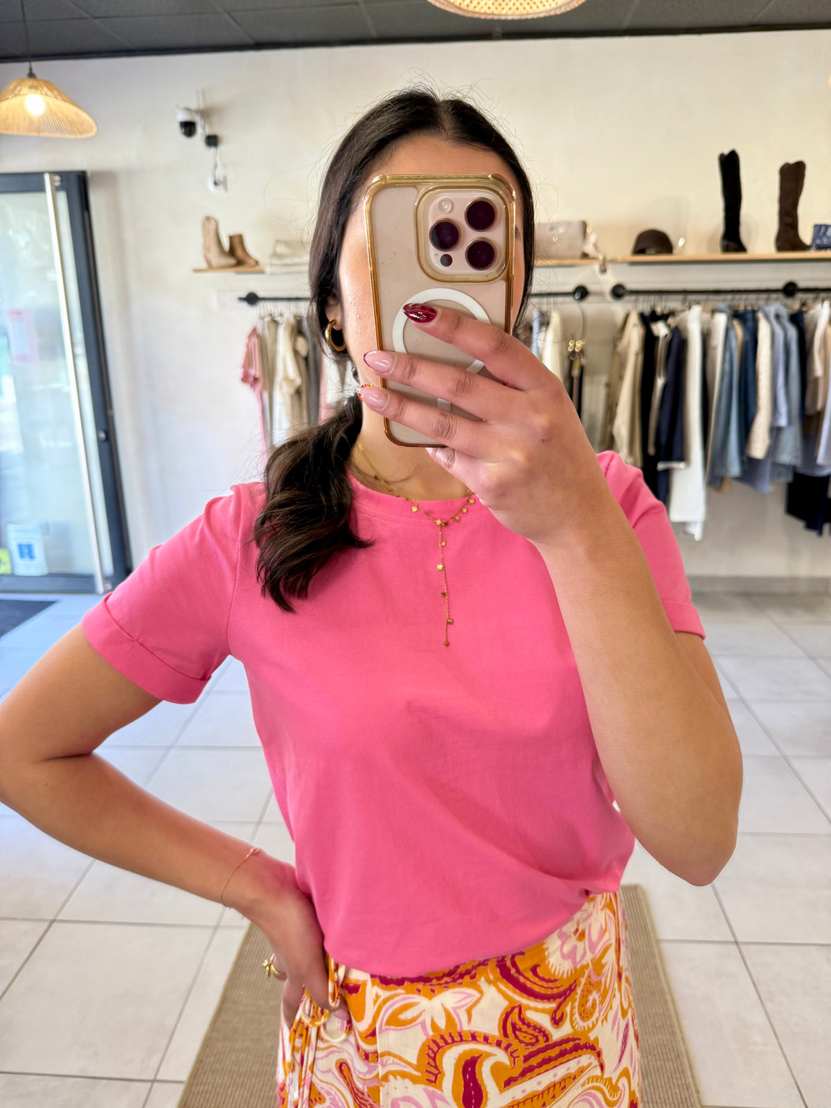TEE shirt rose-Basic