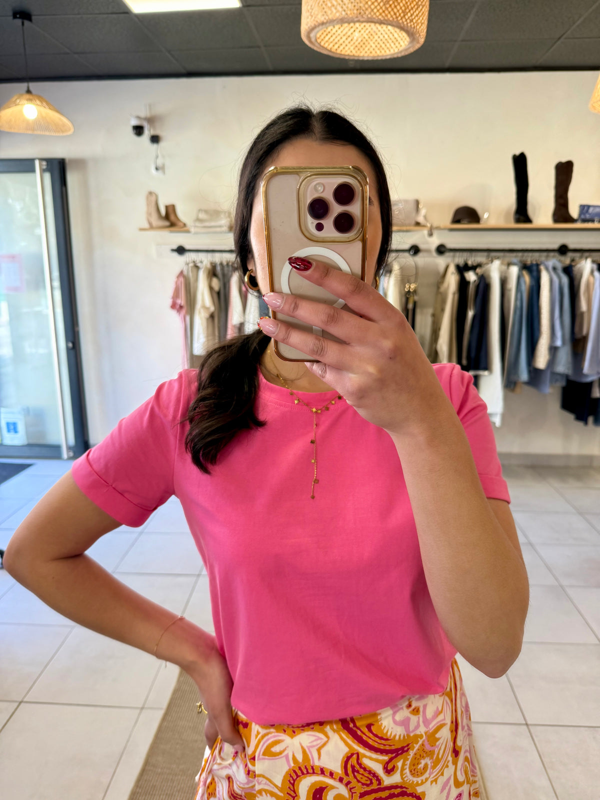 TEE shirt rose-Basic