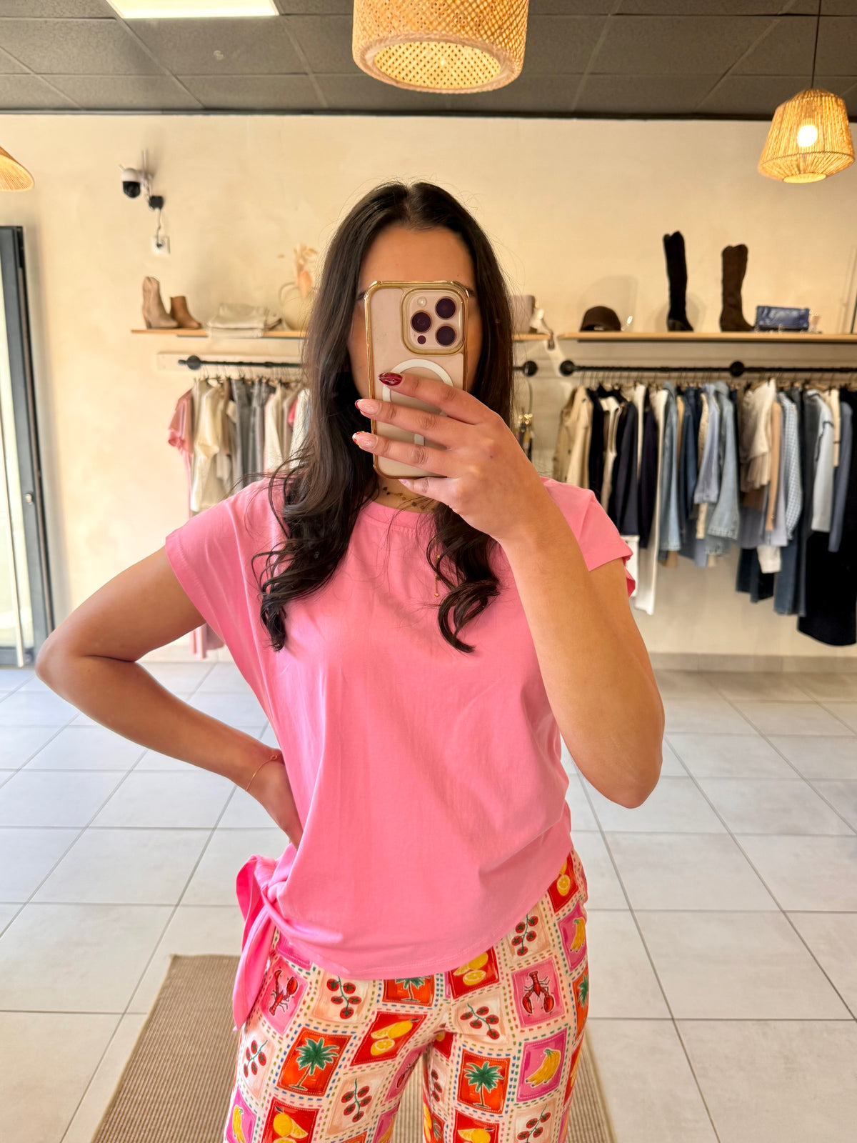 TEE shirt rose -Jade
