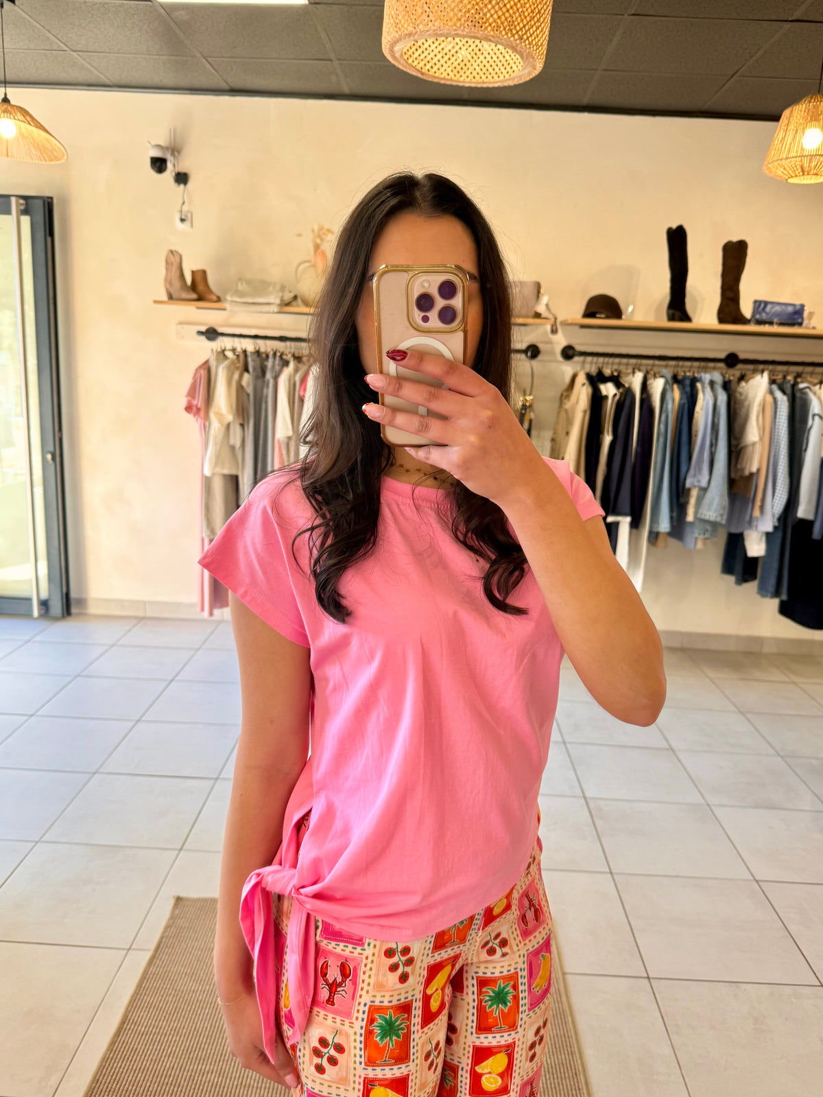 TEE shirt rose -Jade