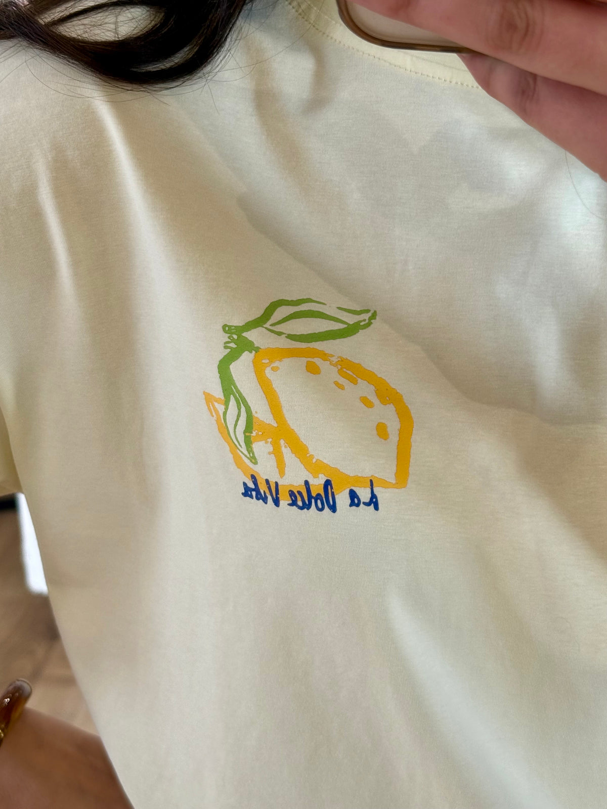 Tee shirt jaune motifs - Anna