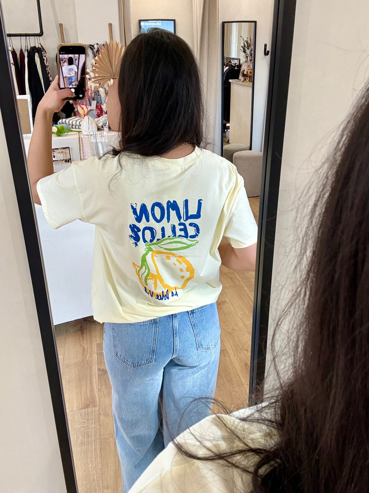 Tee shirt jaune motifs - Anna