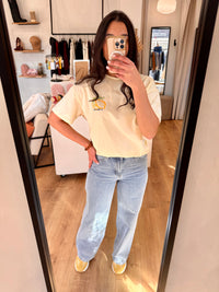 Tee shirt jaune motifs - Anna