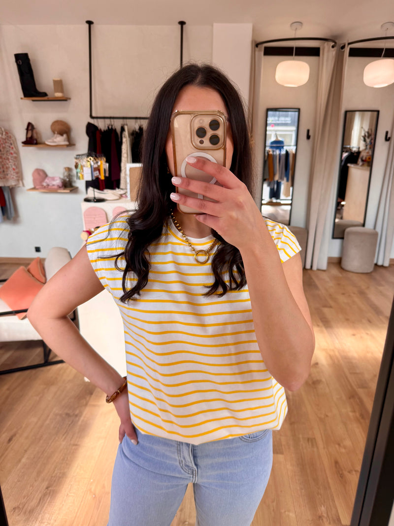 Tee shirt marinière - Jaune
