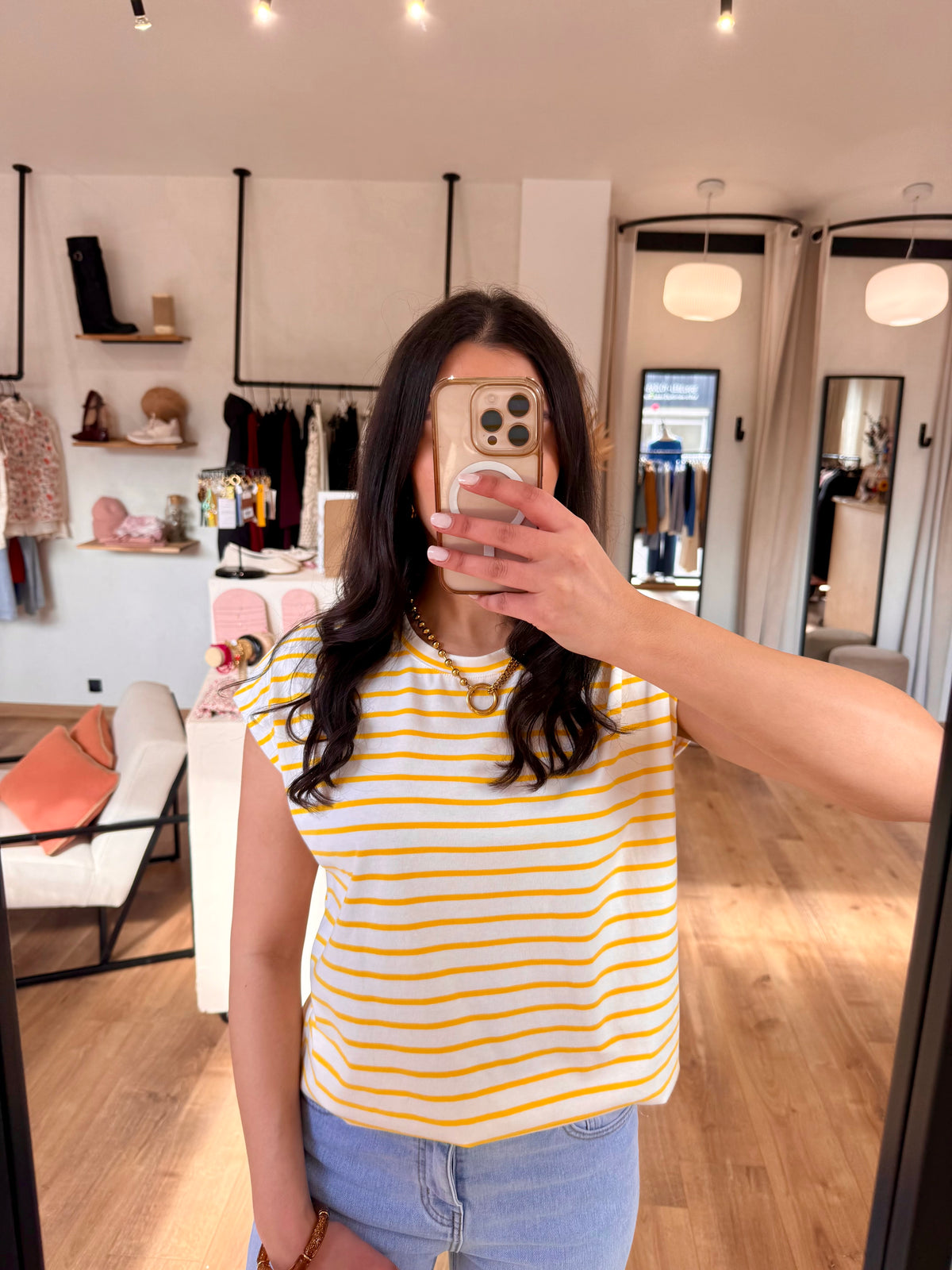 Tee shirt marinière - Jaune